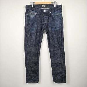 Naked & Famous Weird Guy Men Dark Wash Button Fly Jeans 32x30 100% Cotton Denim